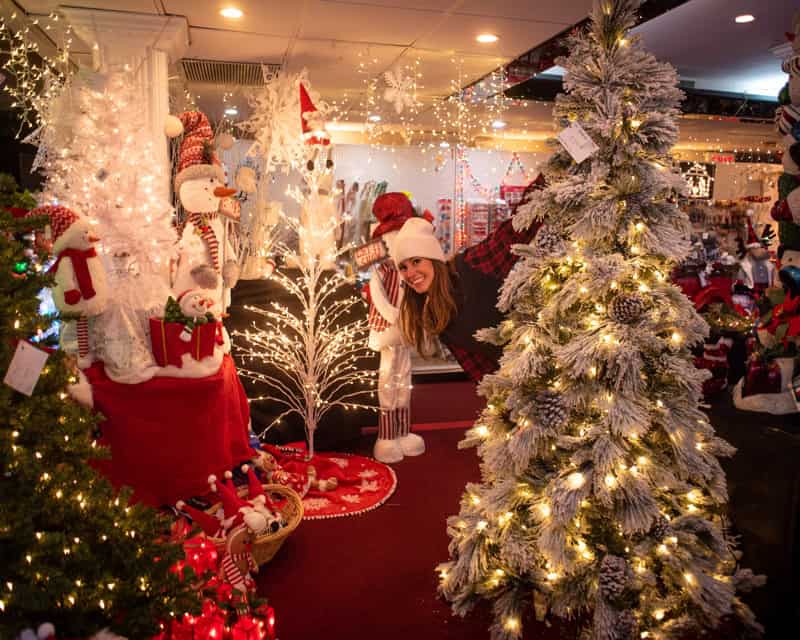 JJ Christmas shop Dyker Heights Brooklyn holiday ornaments festive decorations