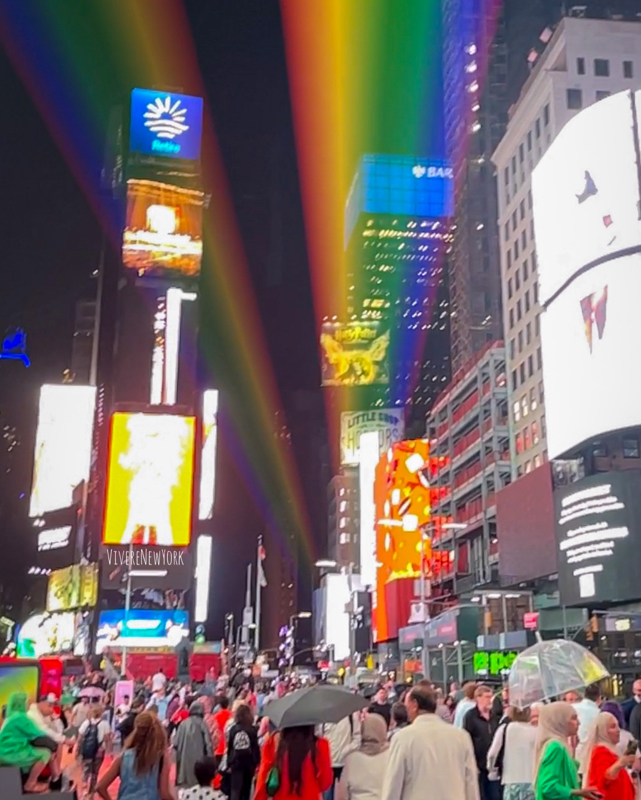 A gigantic Polar Rainbow is sparkling over NYC’s Times Square!