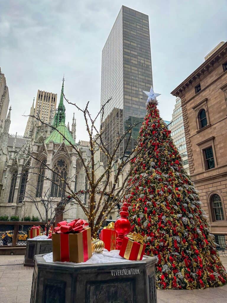 Lotte New York Palace 30-foot Christmas tree courtyard NYC holiday Villard Houses