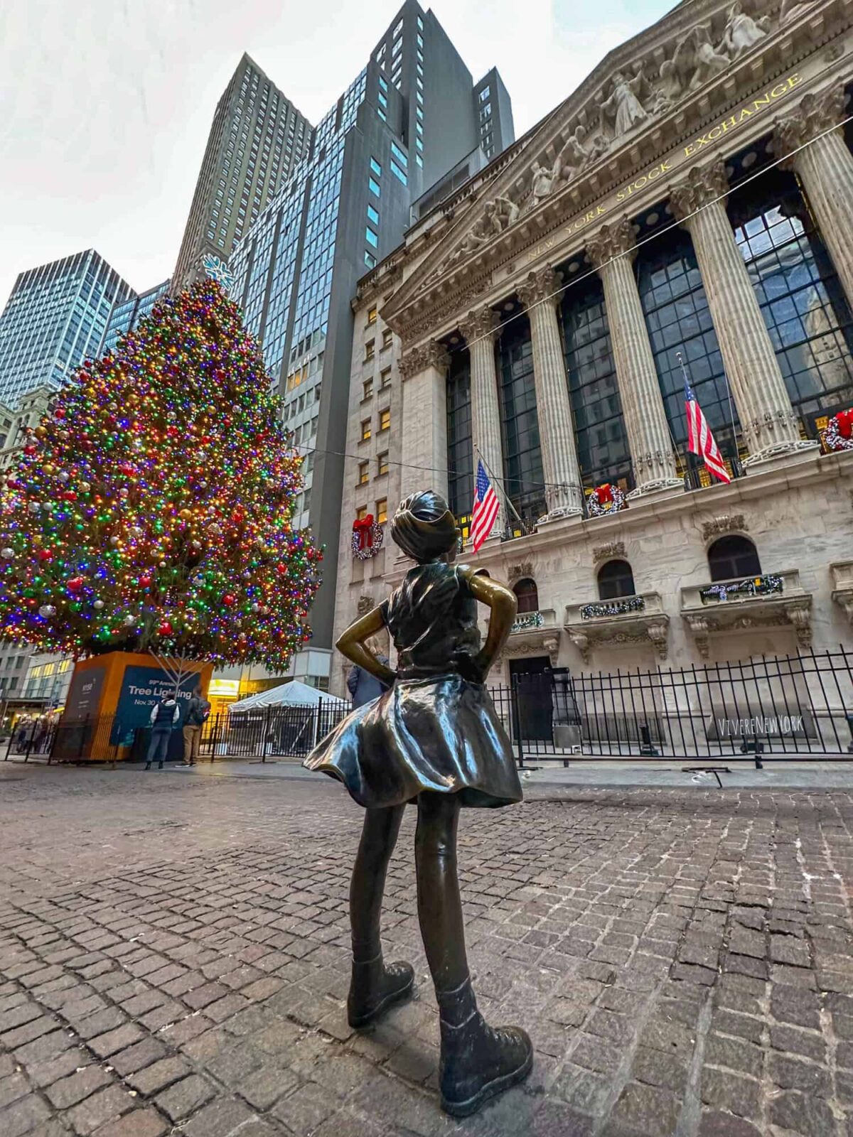 New York Stock Exchange Christmas tree Wall Street NYC historic holiday tradition
