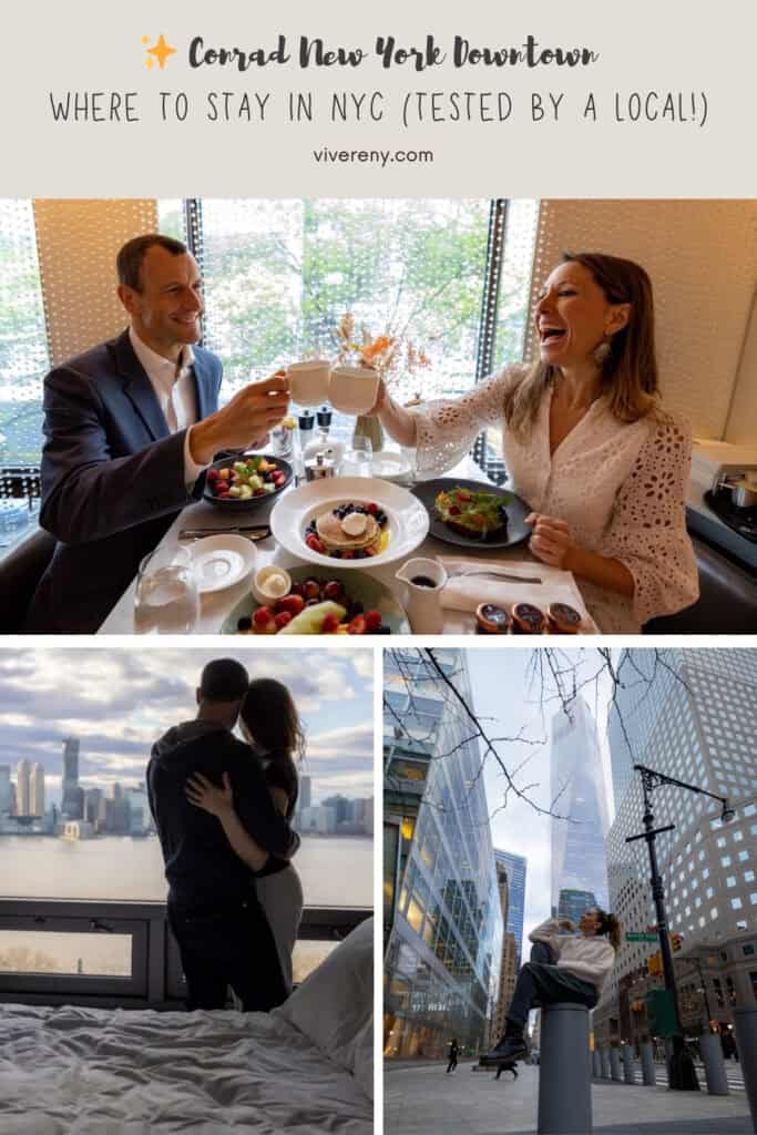 Conrad New York Downtown luxury hotel suite spacious room Battery Park City NYC