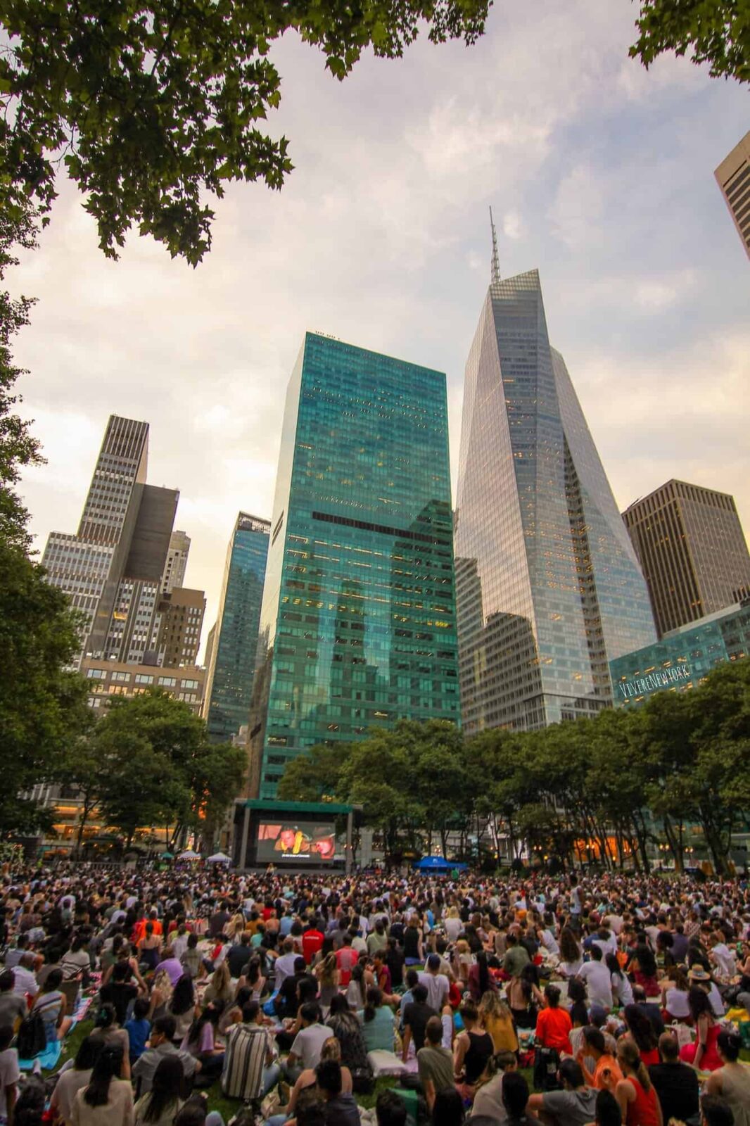 Free outdoor movies at Bryant Park — one of the best free things to do in NYC in summer