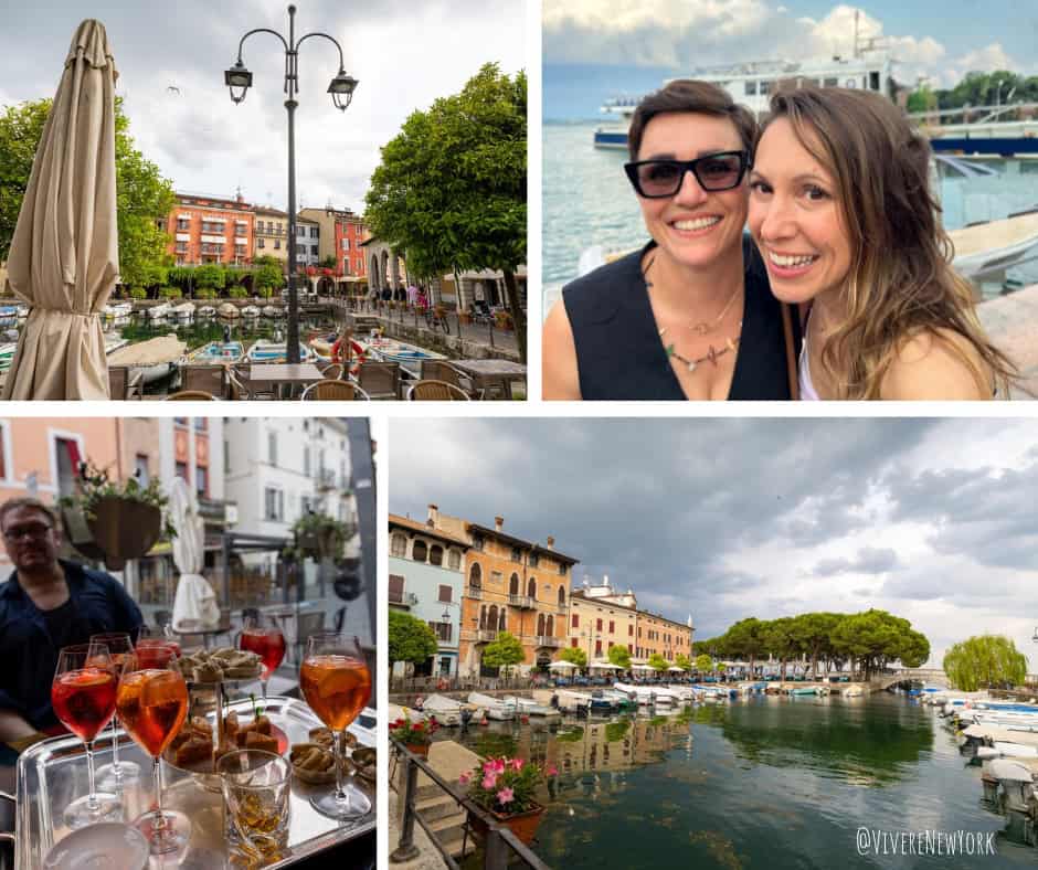 Porto Vecchio Desenzano del Garda Italy colorful boats and lakeside cafes