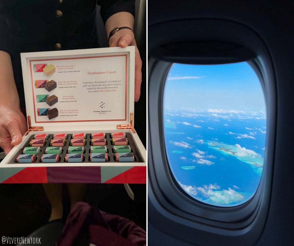 Qatar Airways crew service cappuccino chocolate pistachio personal attentive service