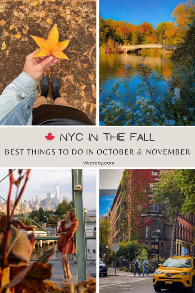 NYC in the fall best things to do October November Bow Bridge fall foliage Hunters Point