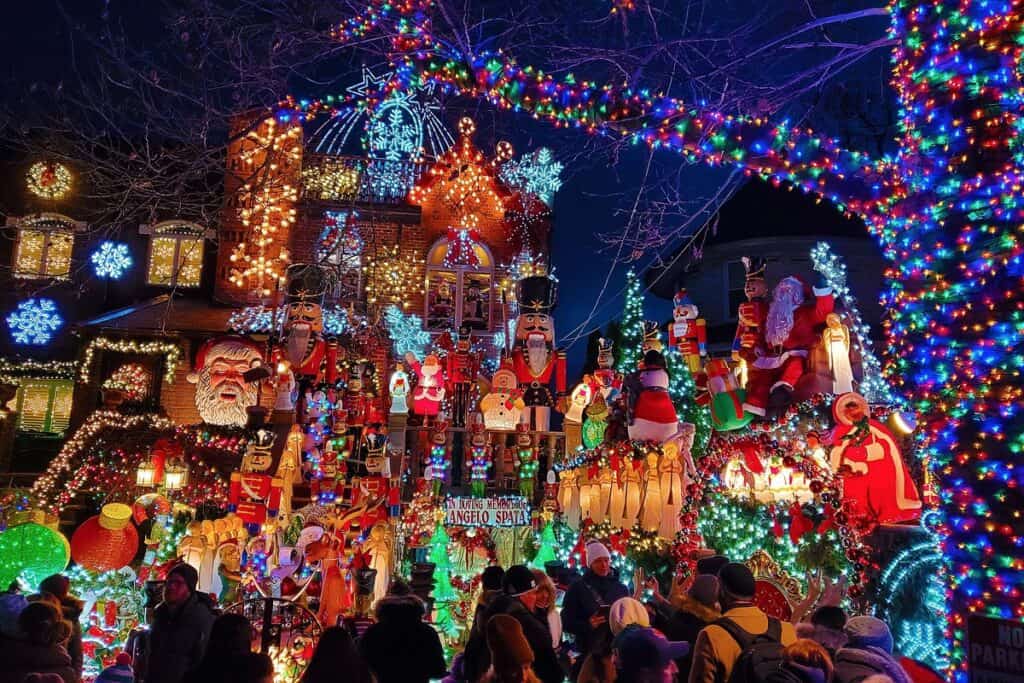 Dyker Heights Christmas lights guided bus tour Brooklyn NYC