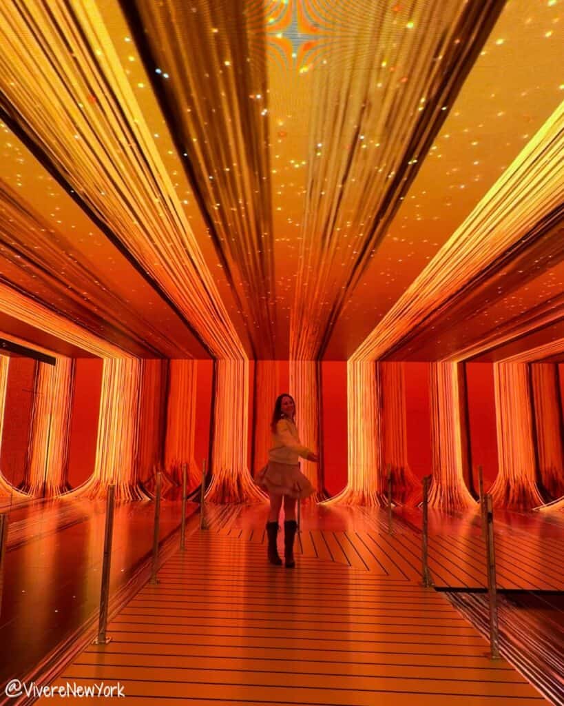 Golden yellow projection representing integrity in CHROMA: Tales Between Hues at Genesis House NYC.