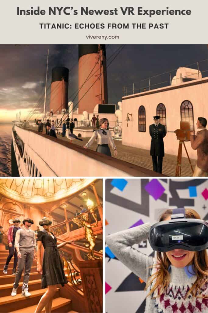 Visitors experiencing “Titanic: Echoes From the Past,” NYC’s newest immersive VR attraction, walking the ship’s deck and iconic Grand Staircase during the virtual reconstruction.