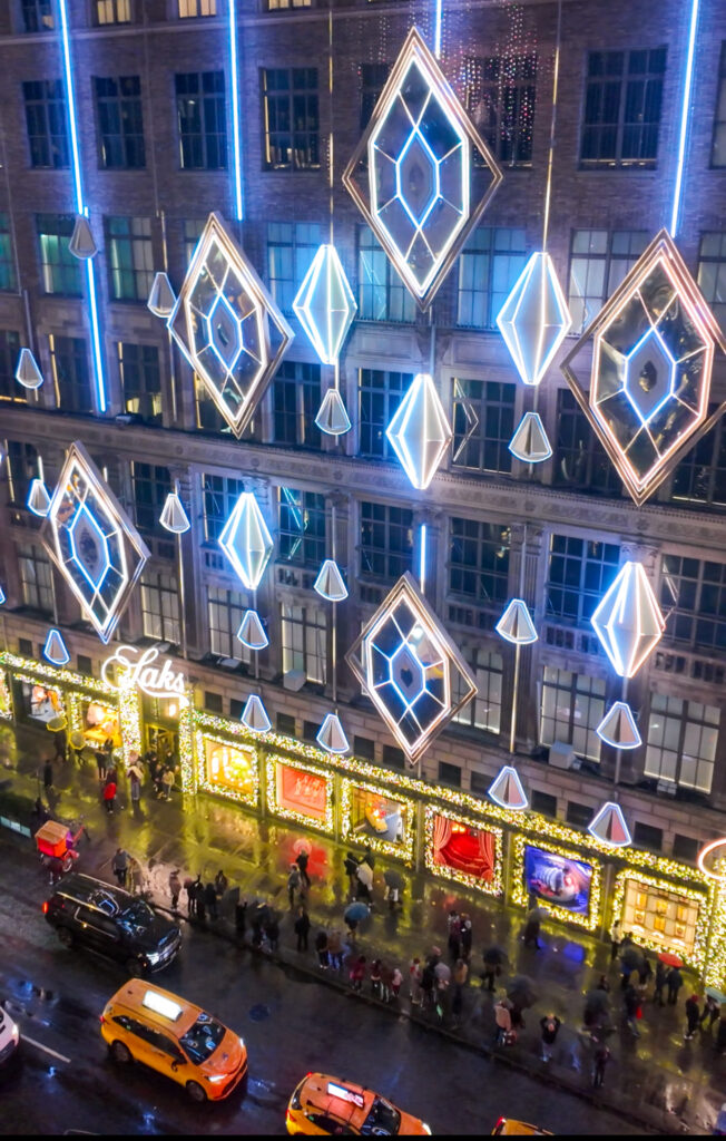 Top of the Rock night view during the VIP Rock Pass Holiday Edition in New York City.