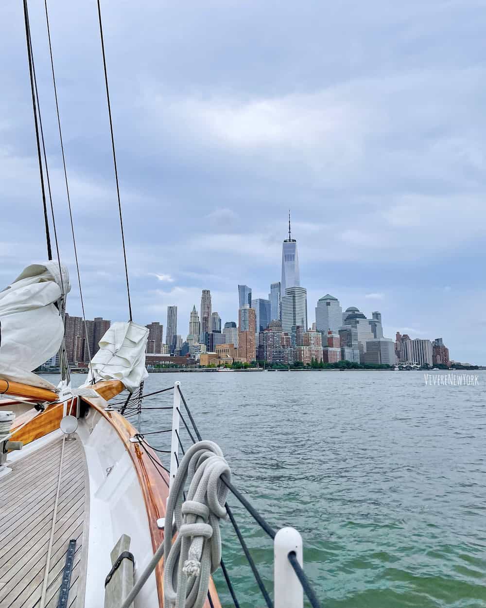 NYC summer sunset on the Hudson aboard a Classic Harbor Line schooner