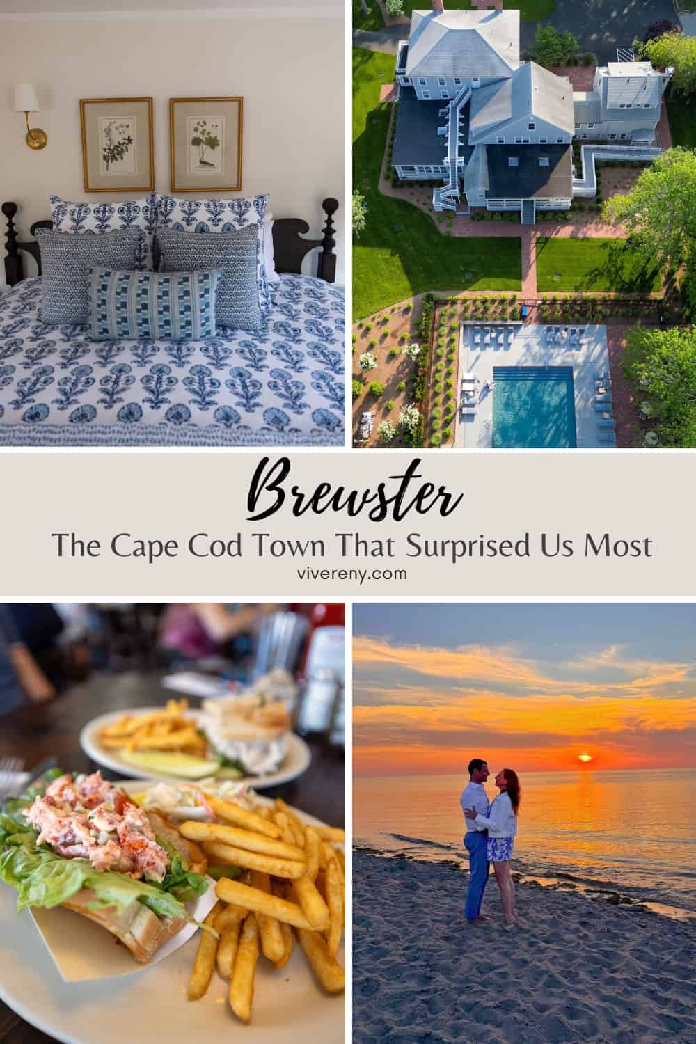 Brewster Cape Cod travel guide featuring a boutique inn, lobster rolls, beach sunsets, and local experiences during a relaxing Cape Cod getaway from NYC.