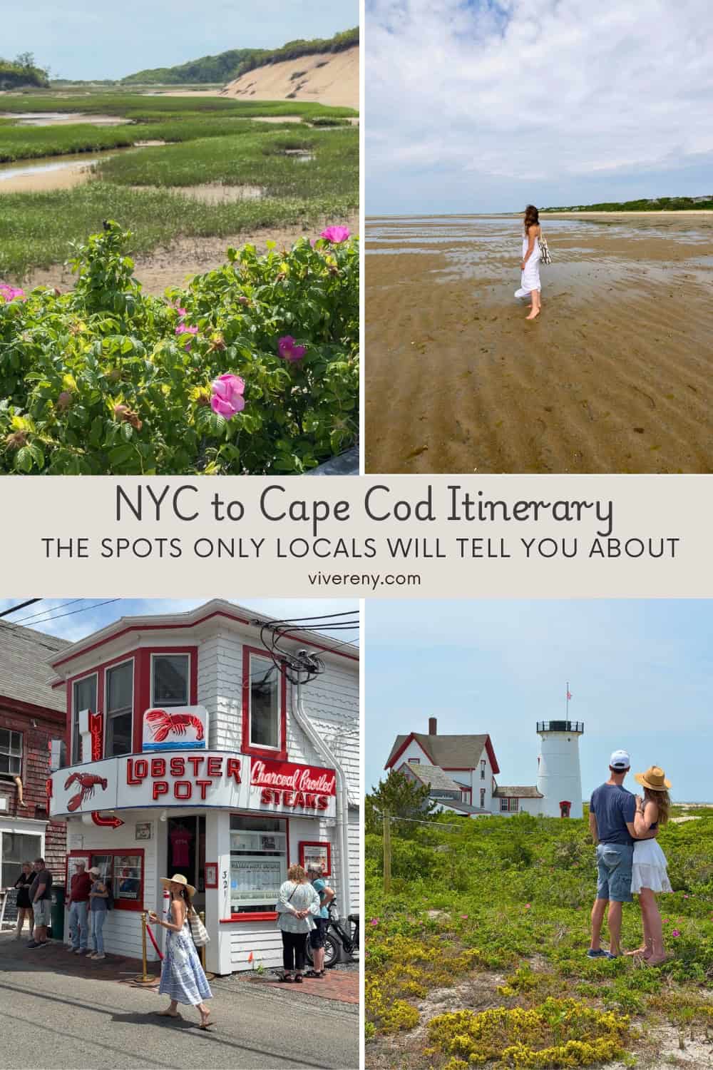 4-day Cape Cod itinerary from New York City including Provincetown, Brewster, Cape Cod beaches, lighthouses, seafood, and hidden gems.